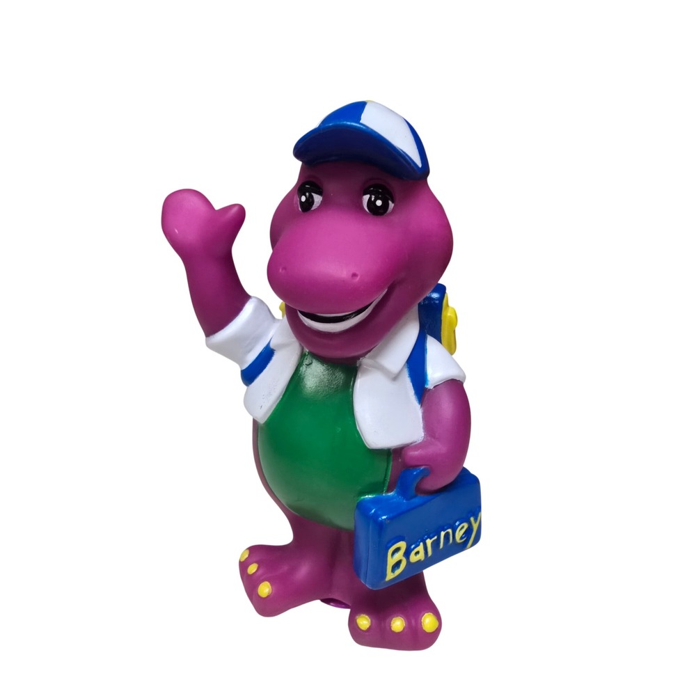 Vtg Barney the Dinosaur Coin Bank Backpack Suitcase 90s Nostalgia Purple T-Rex